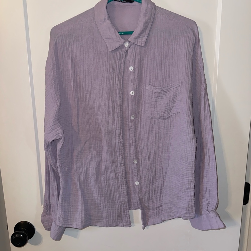 Lavender Button-Up Blouse